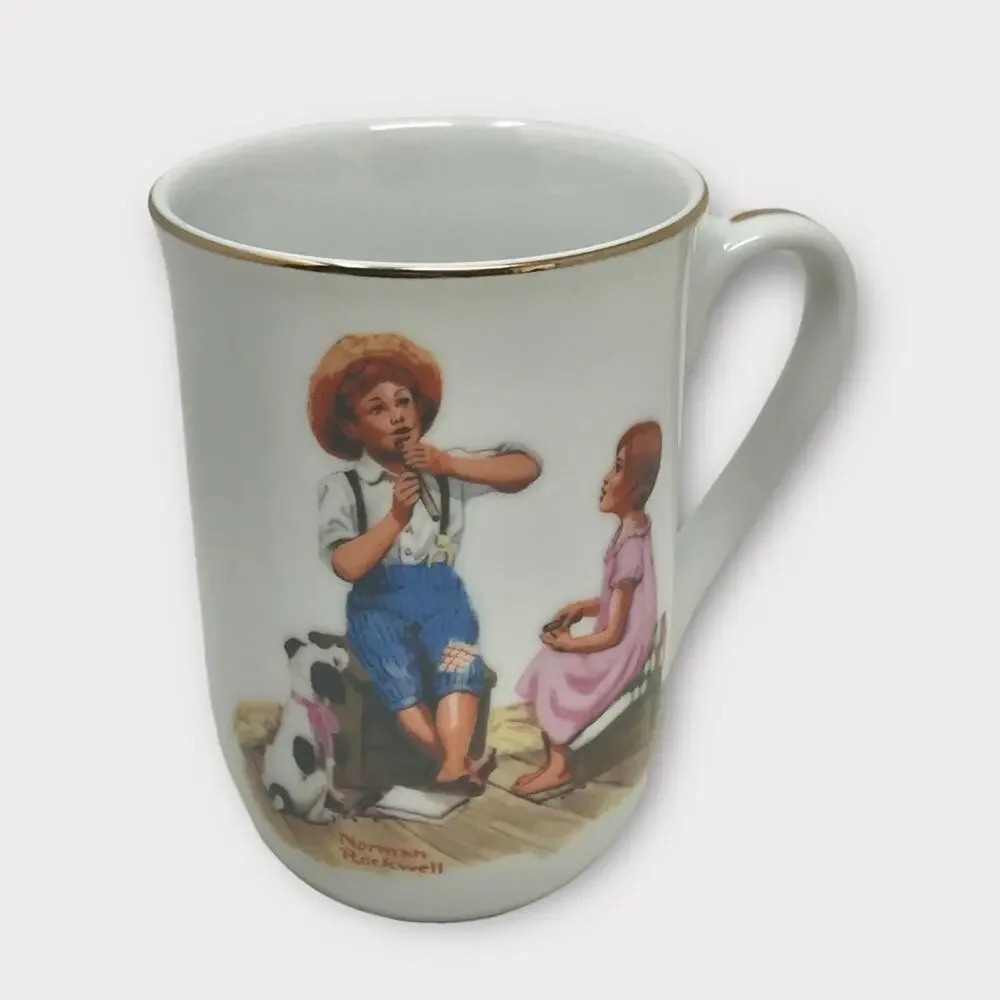Norman Rockwell 2 Porcelain Mugs 